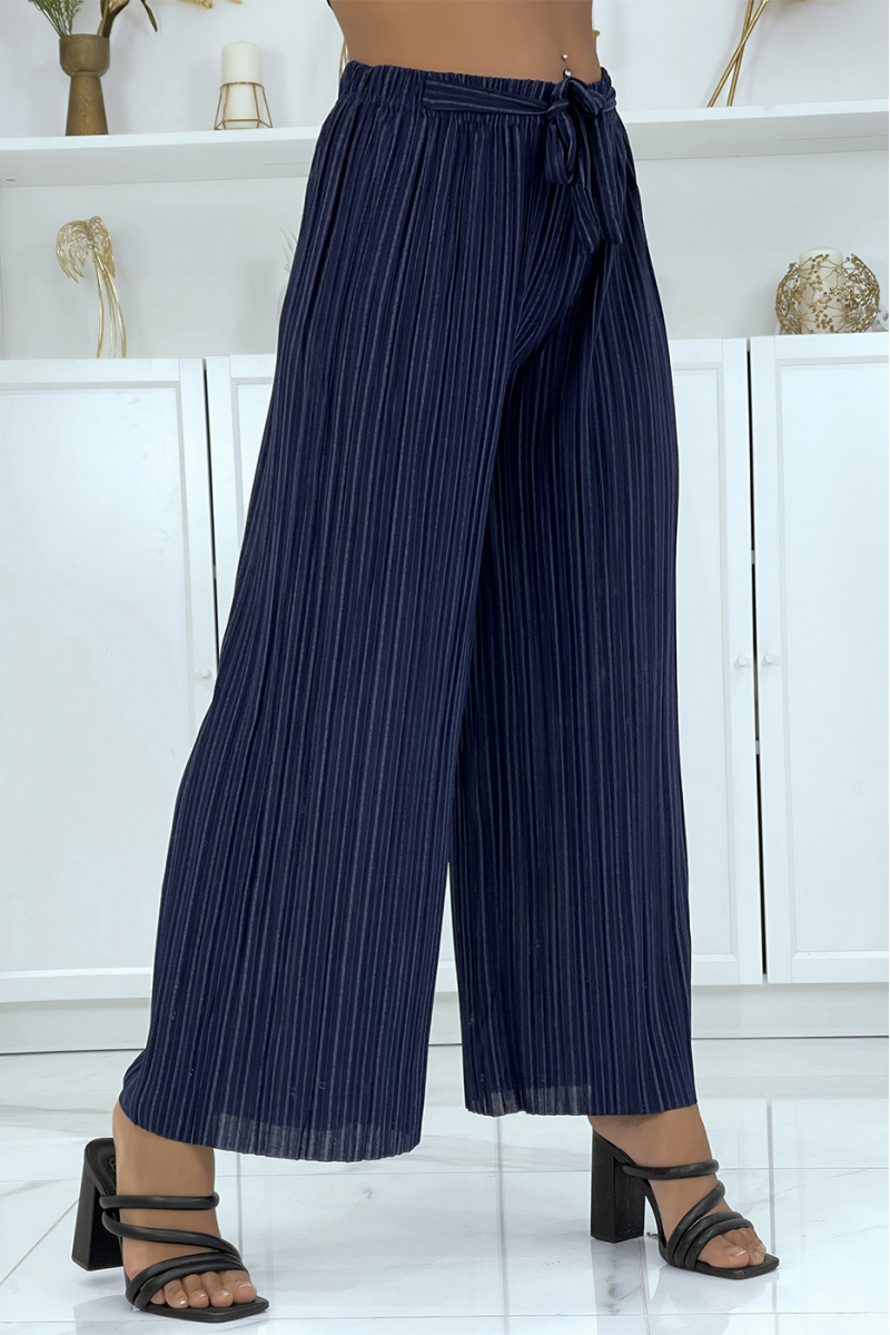 NaNM pleated palazzo pants with pretty stripes - 2