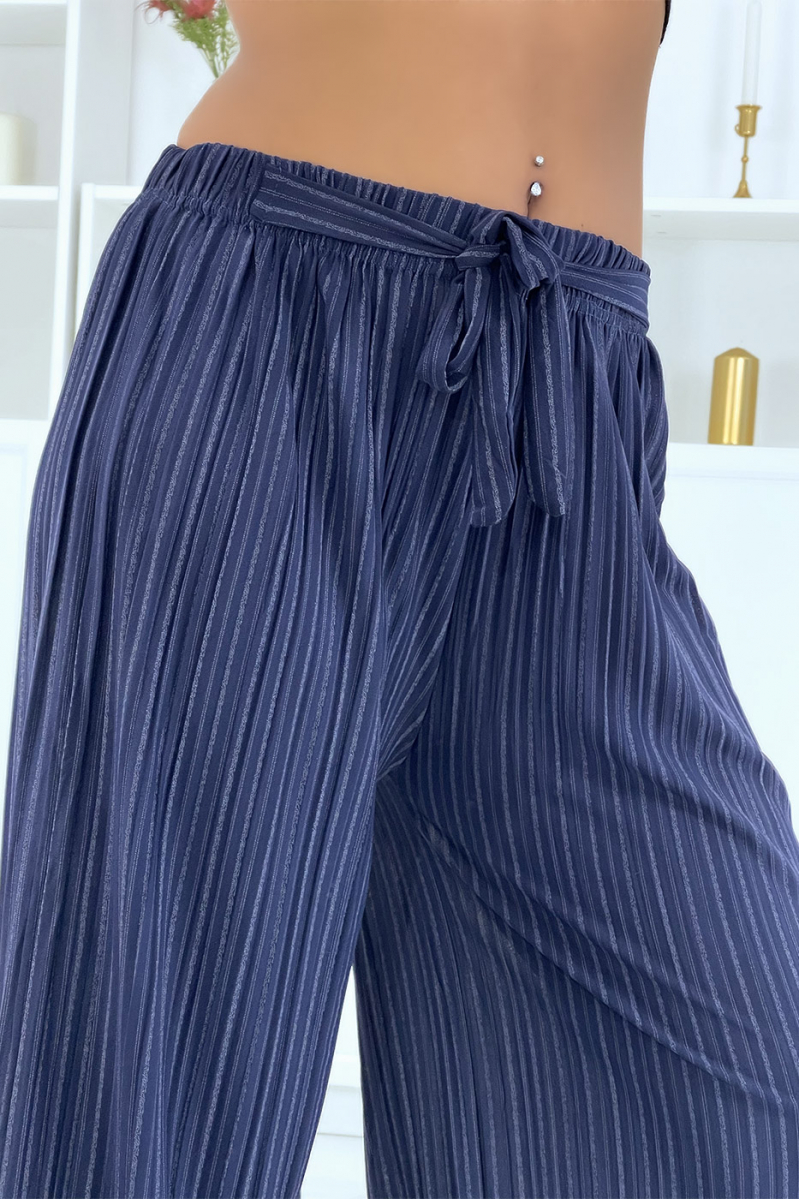 NaNM pleated palazzo pants with pretty stripes - 4