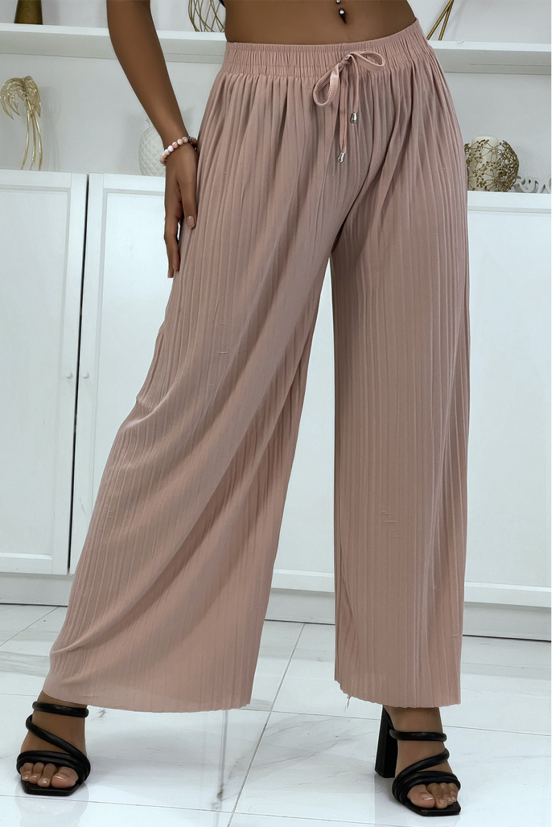 Very trendy pink pleated palazzo pants - 2