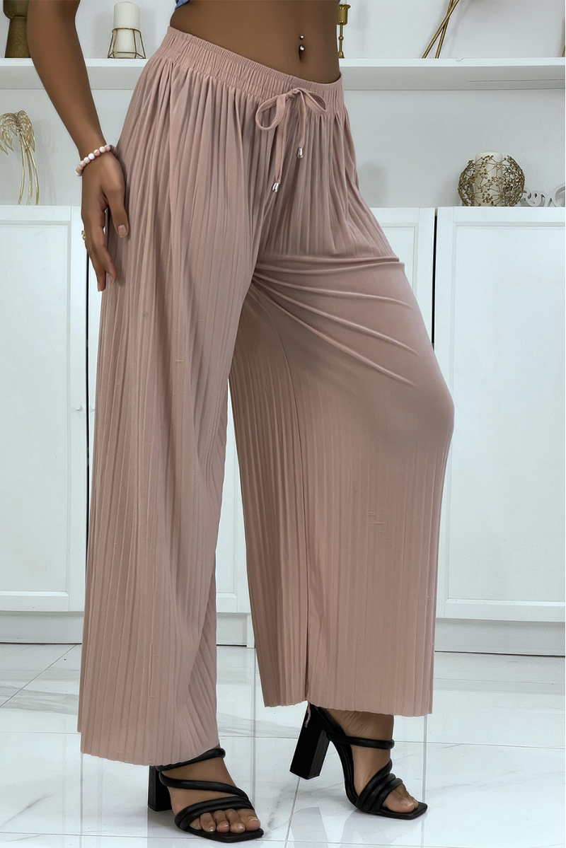 Very trendy pink pleated palazzo pants - 3