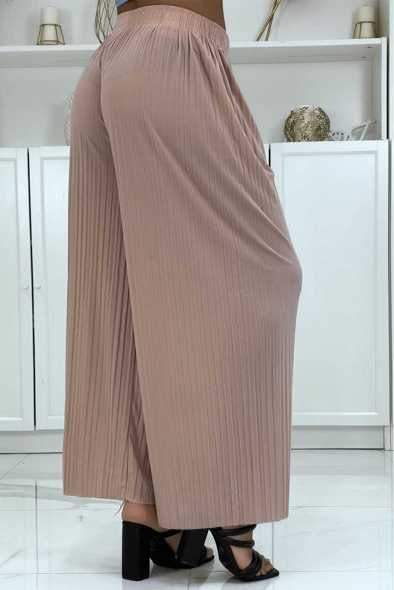 Very trendy pink pleated palazzo pants - 4
