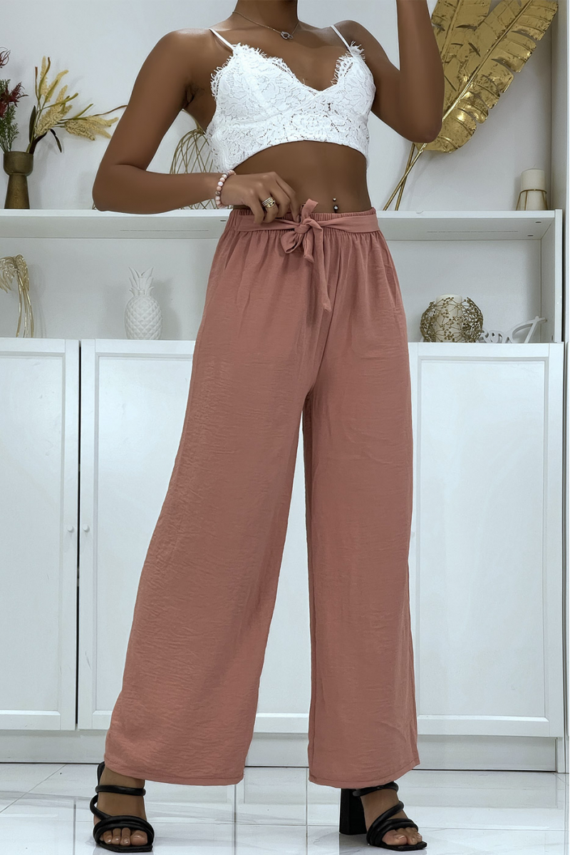Pantalon palazzo rose très class - 1 Pantalon palazzo rose très class - 1