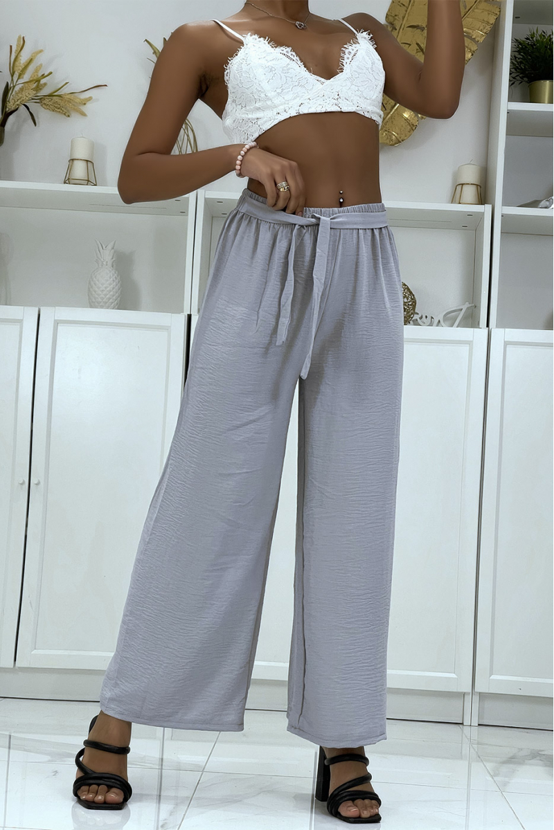 Very classy gray palazzo pants - 2