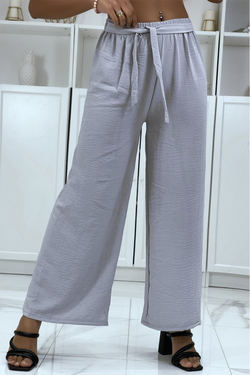Pantalon palazzo gris très class - 3 Pantalon palazzo gris très class - 3