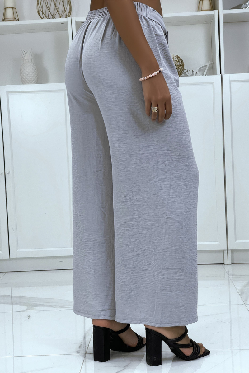 Pantalon palazzo gris très class - 4 Pantalon palazzo gris très class - 4