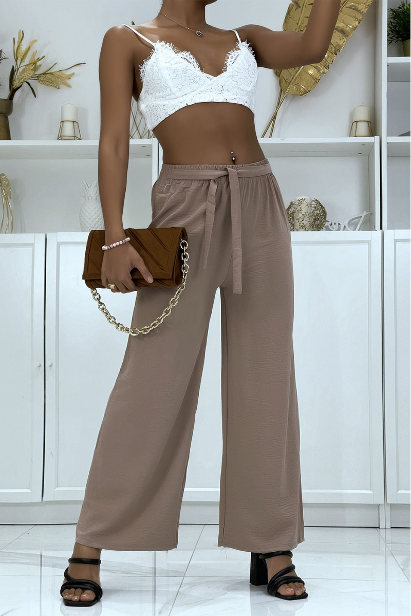 Pantalon palazzo taupe très class - 2 Pantalon palazzo taupe très class - 2