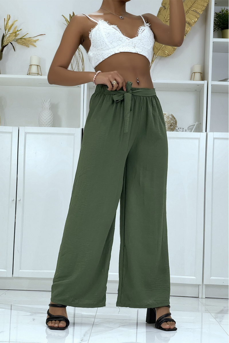 Pantalon palazzo kaki très class - 2