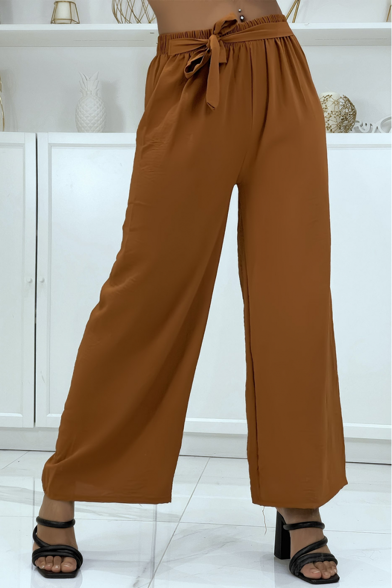 Pantalon palazzo brique très class - 2