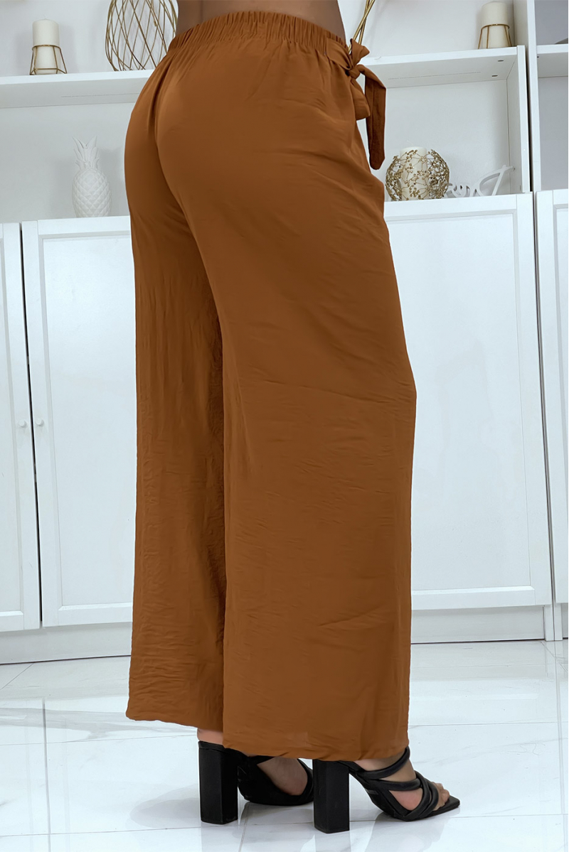 Pantalon palazzo brique très class - 4