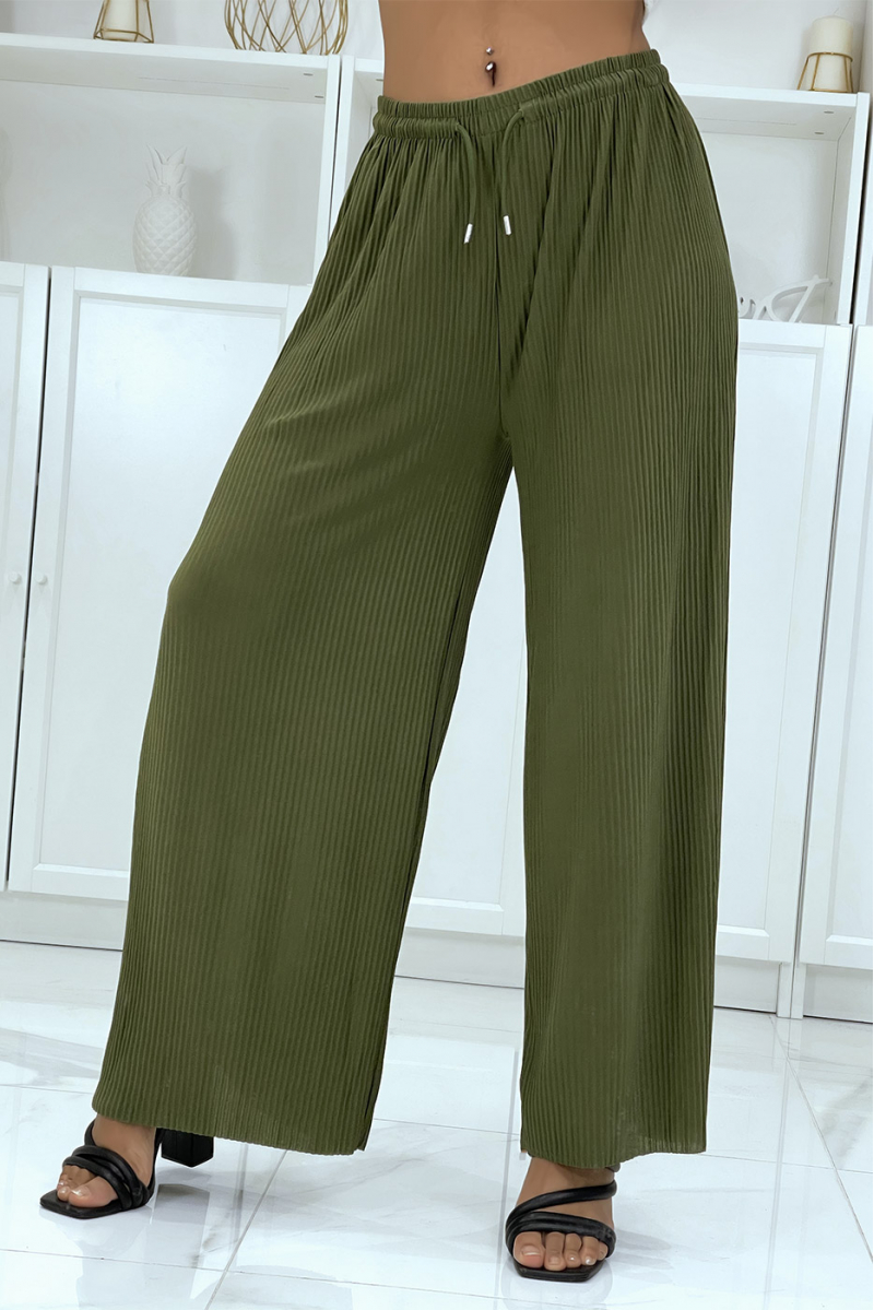 Fluid kaki accordeon broek - 2