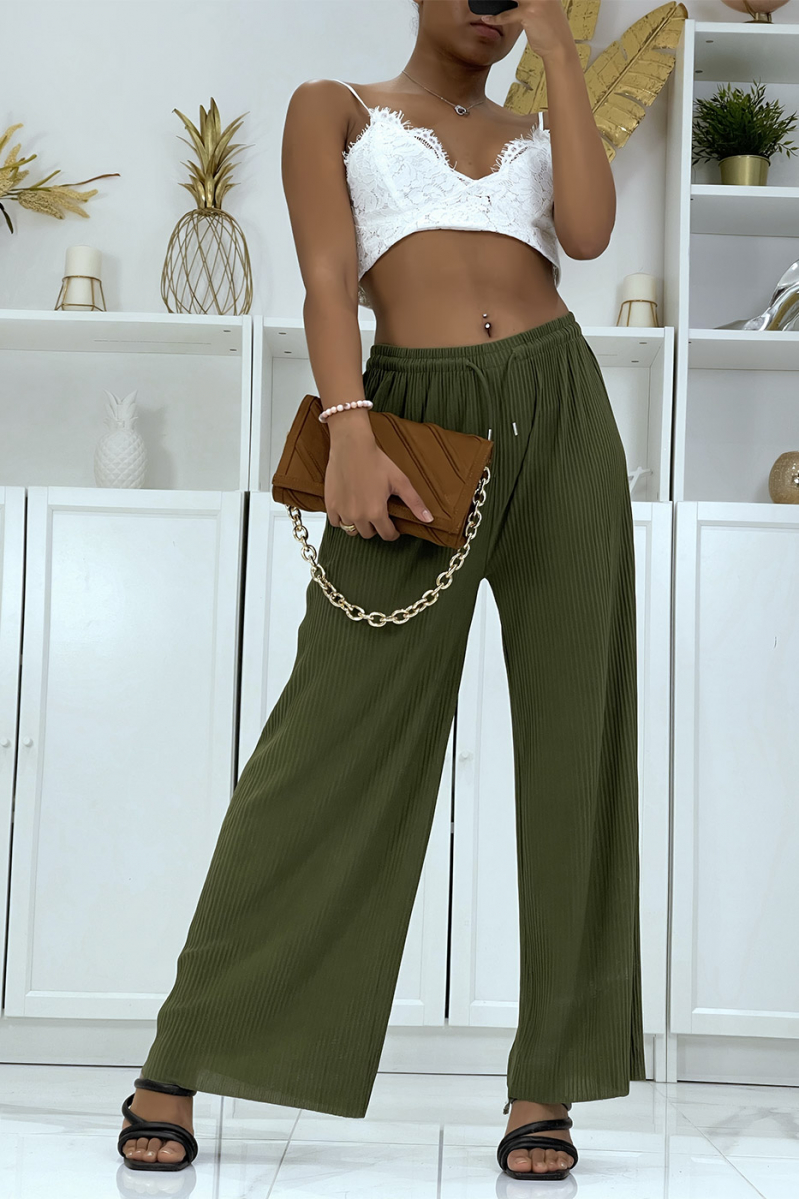 Pantalon accordéon fluide kaki - 4 Pantalon accordéon fluide kaki - 4