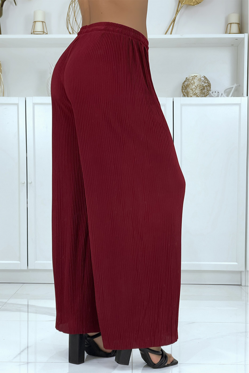 Pantalon accordéon fluide bordeaux - 3 Pantalon accordéon fluide bordeaux - 3