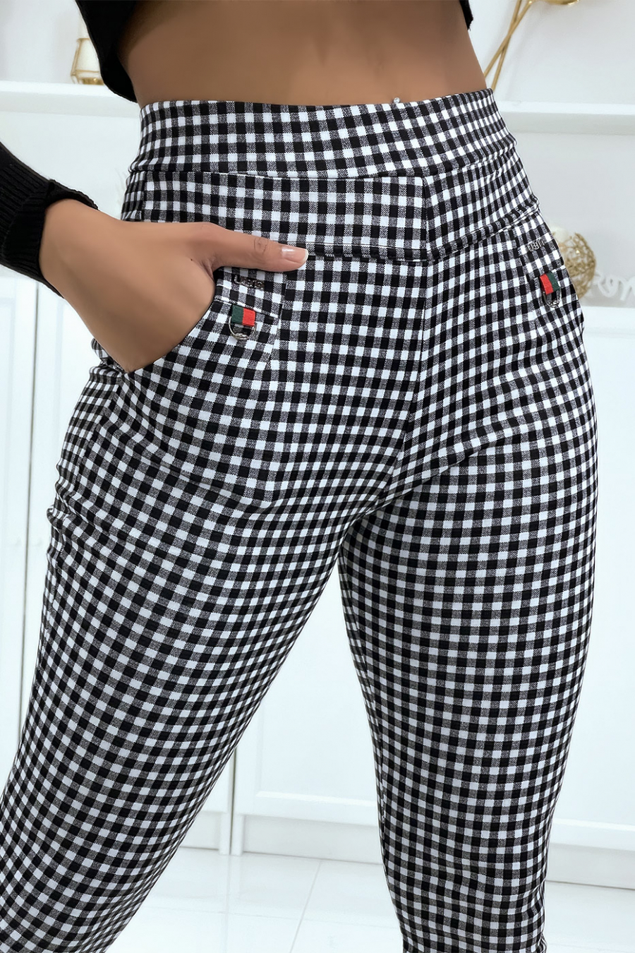 JeBging zwarte gingham-print - 3
