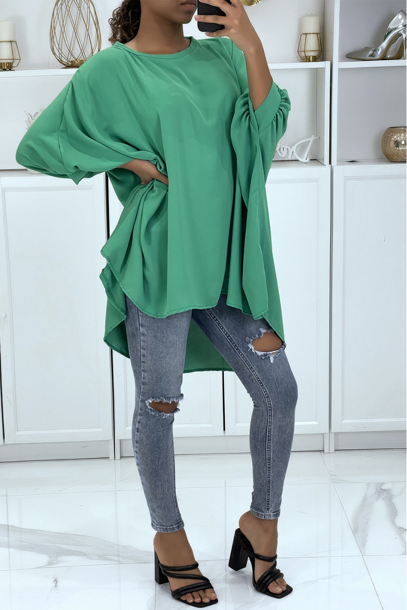 Robe tunique over-size vert très tendance - 1