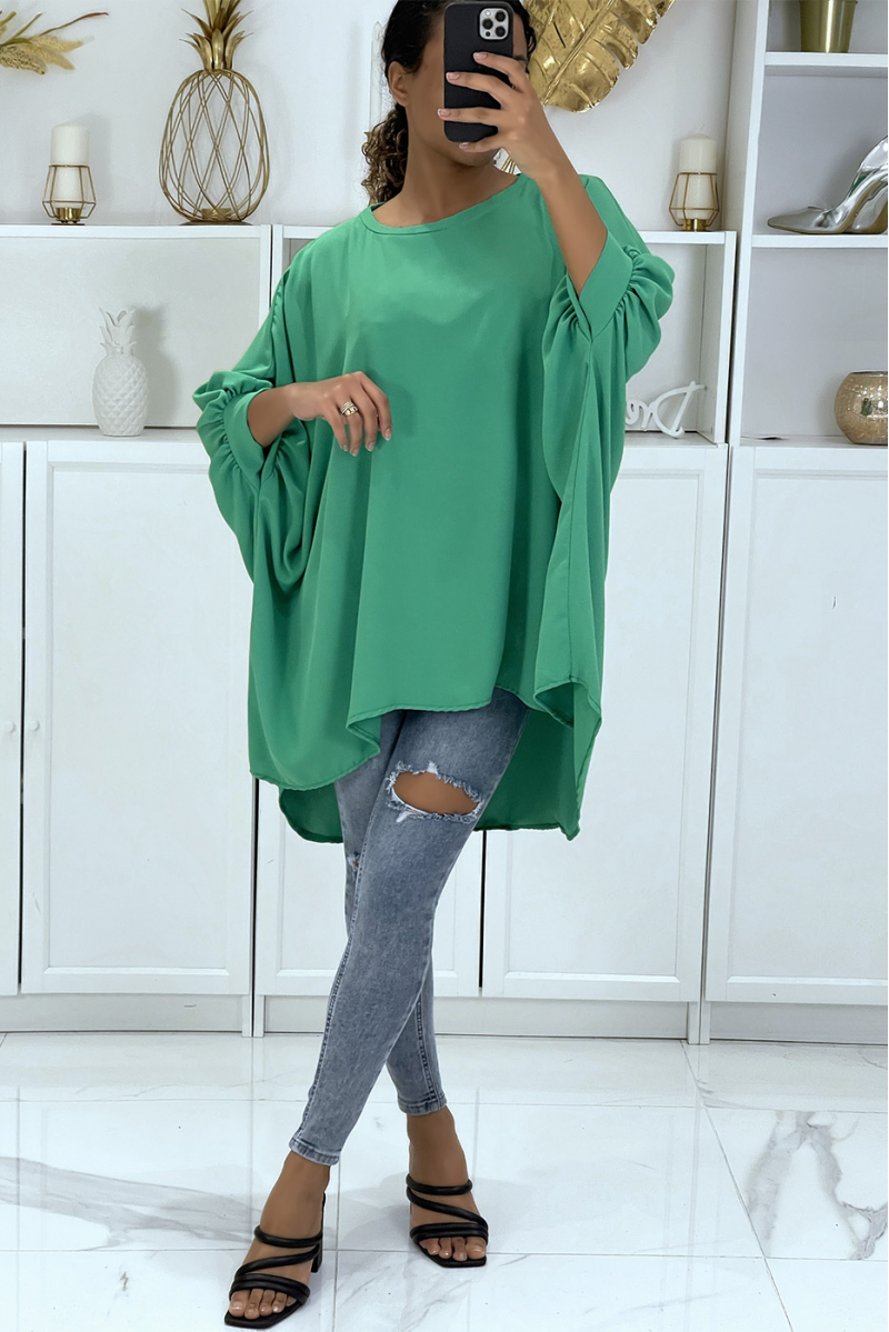 Robe tunique over-size vert très tendance - 4