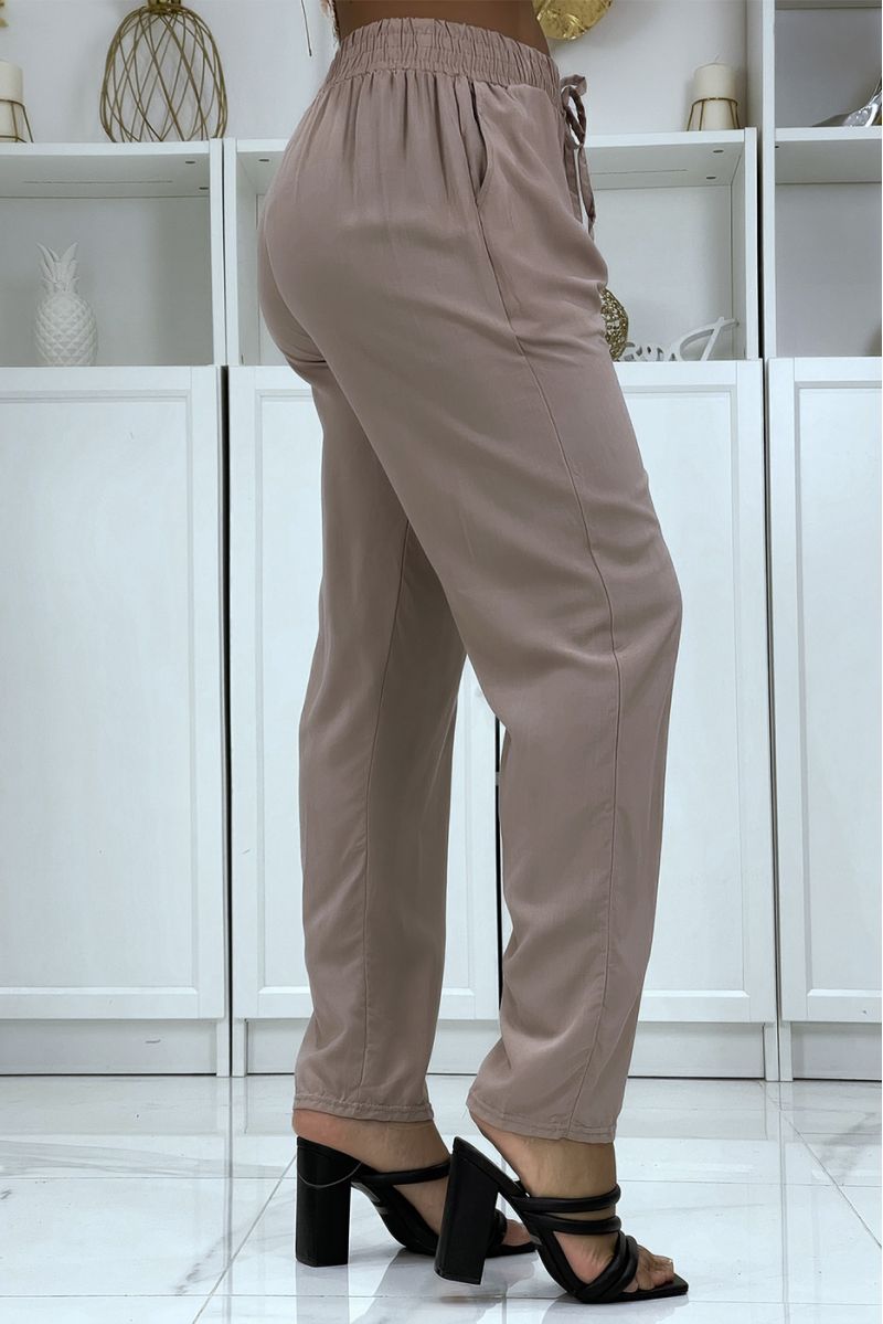 B-40 carrot fit taupe fluid pants - 2
