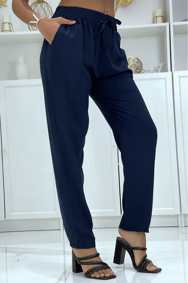 B-40 fluid navy carrot fit trousers - 2