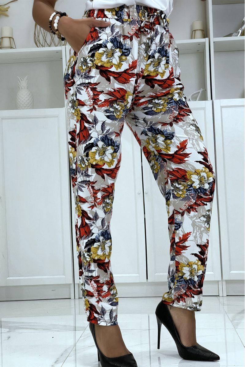 B-59 white floral flowing pants - 3