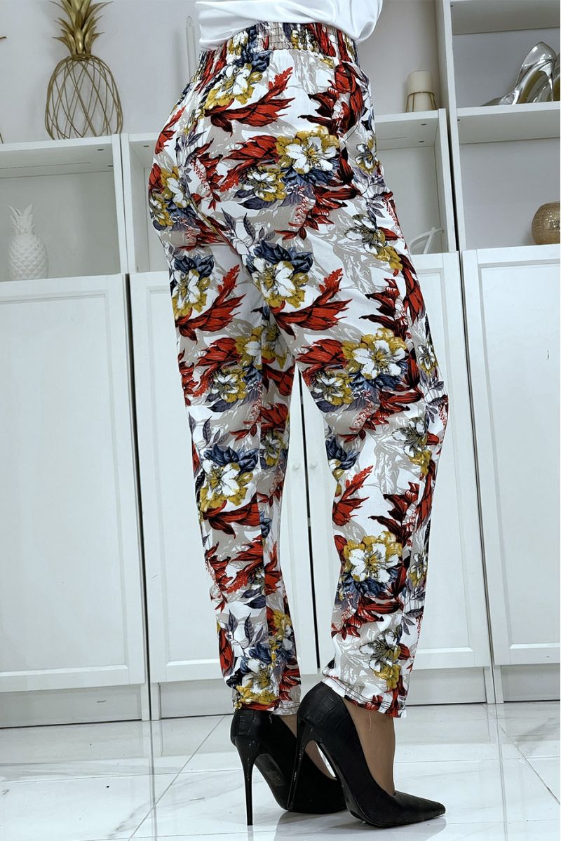 B-59 white floral flowing pants - 4