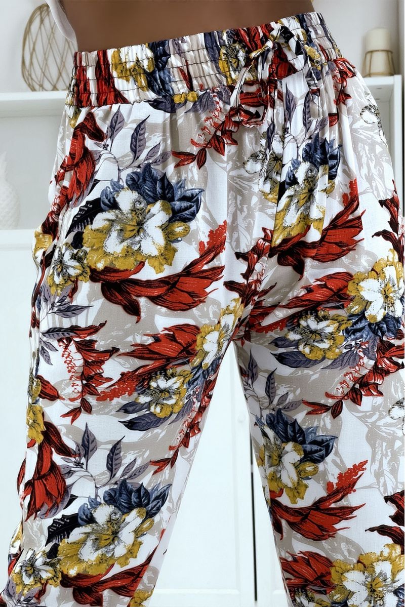 B-59 white floral flowing pants - 5