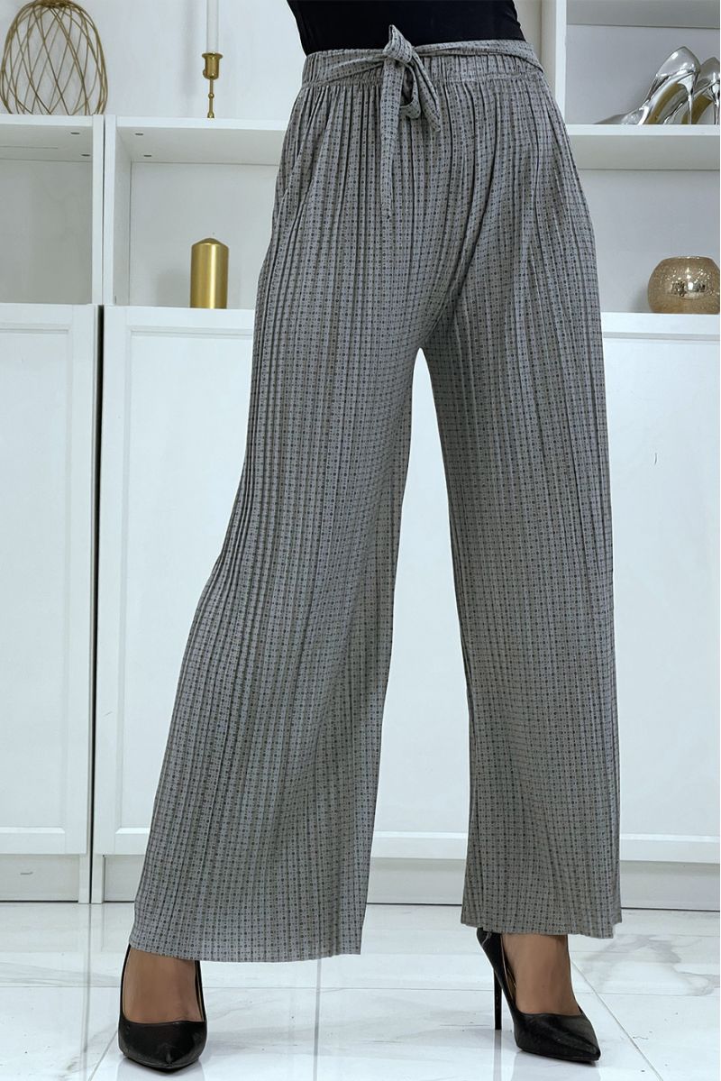 Gray flowing printed trousers - 5