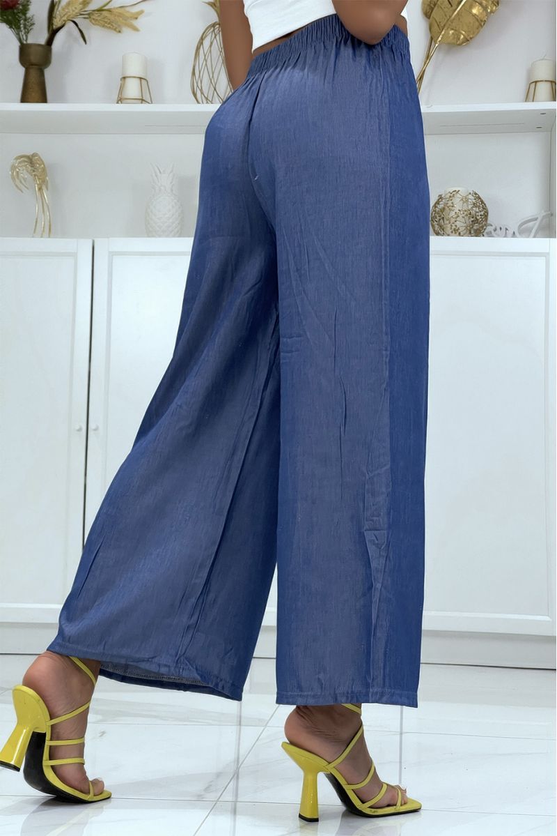 Very fluid royal palazzo pants denim effect HL-650 - 3 Very fluid royal palazzo pants denim effect HL-650 - 3