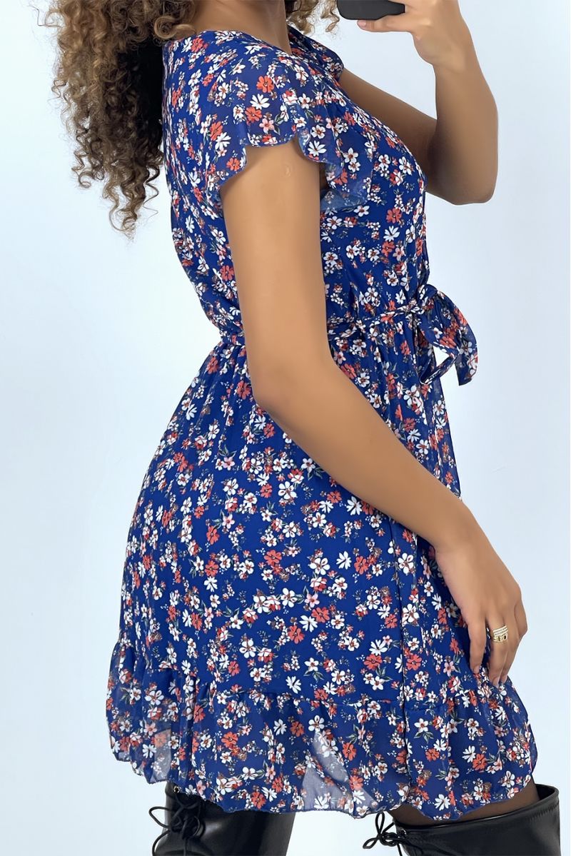 Royal floral wrap dress with liberty pattern - 3