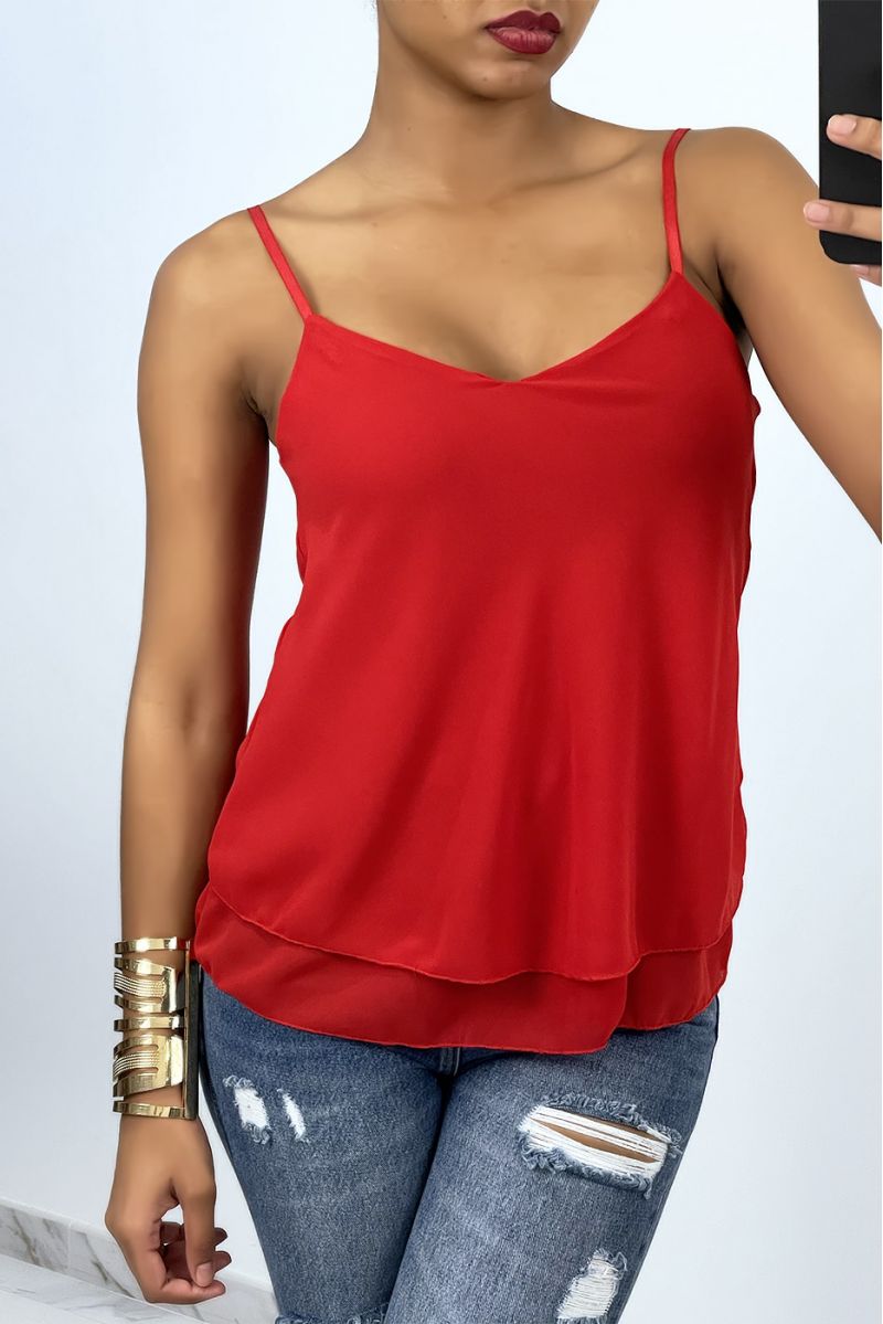 Cheap red fluid top with spaghetti straps - 1 Cheap red fluid top with spaghetti straps - 1