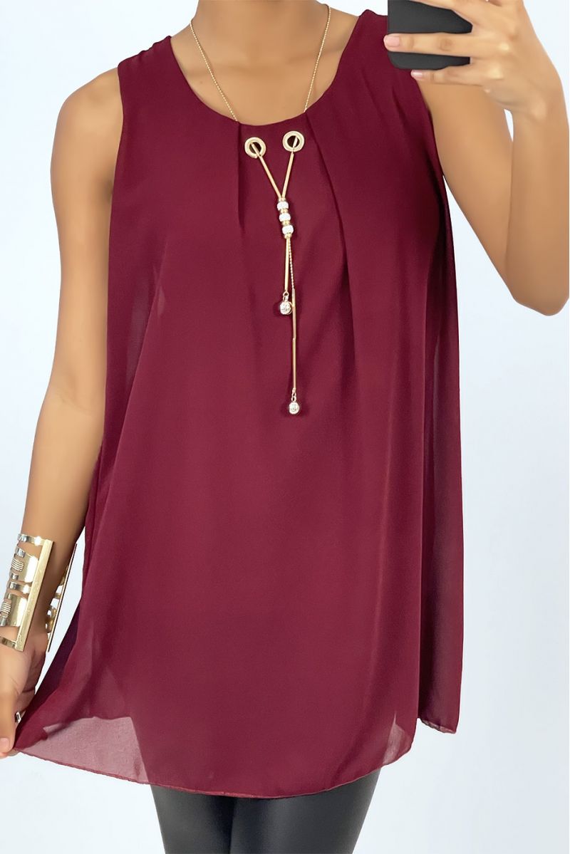 Cheap burgundy short sleeve tunic - 1 Cheap burgundy short sleeve tunic - 1
