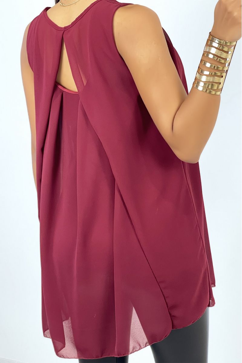 Goedkope bordeauxrode tuniek met korte mouwen - 3 Goedkope bordeauxrode tuniek met korte mouwen - 3
