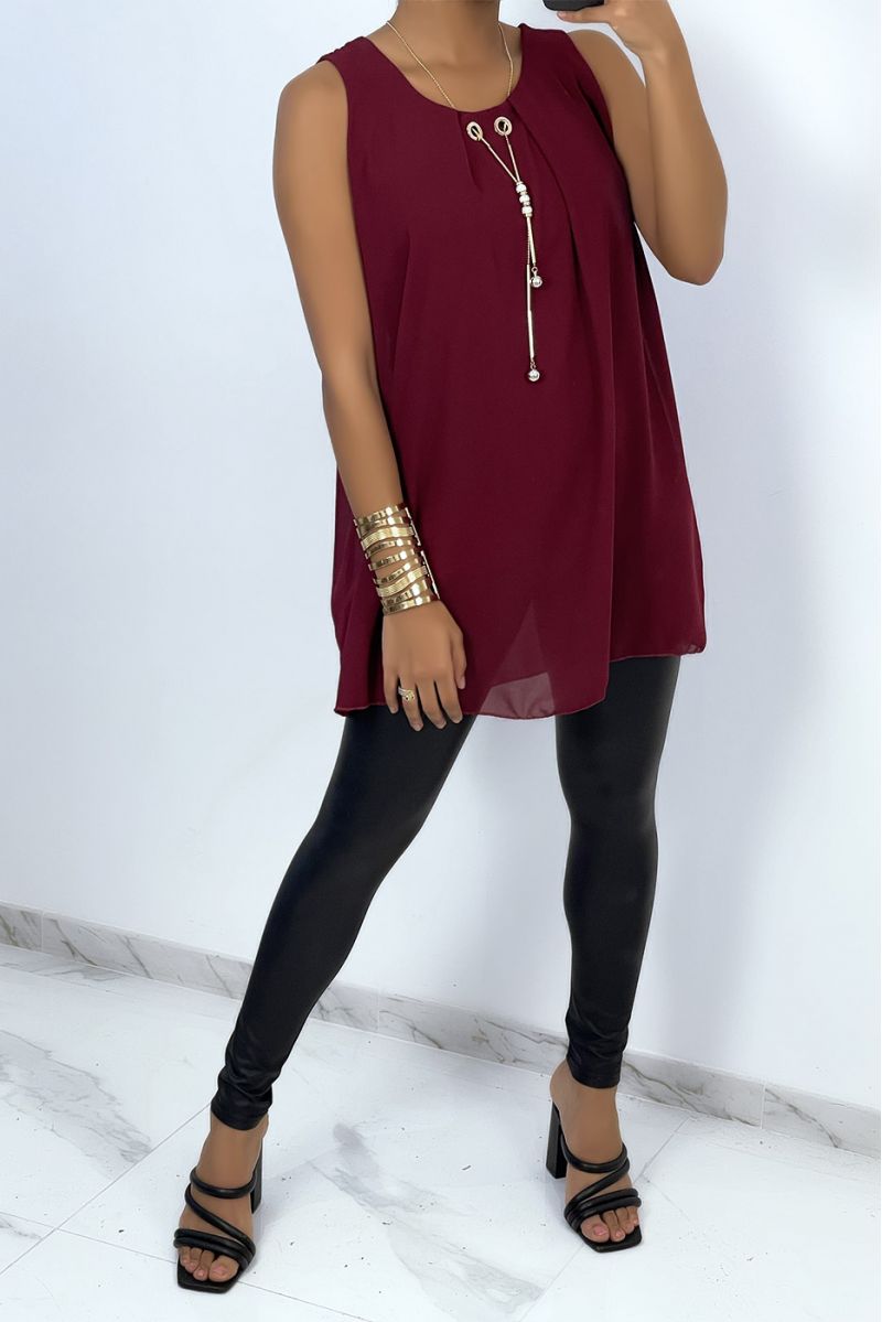 Cheap burgundy short sleeve tunic - 4 Cheap burgundy short sleeve tunic - 4