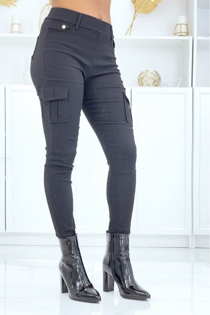 Zwarte stretch-cargobroek ENLEG-7157 - 2