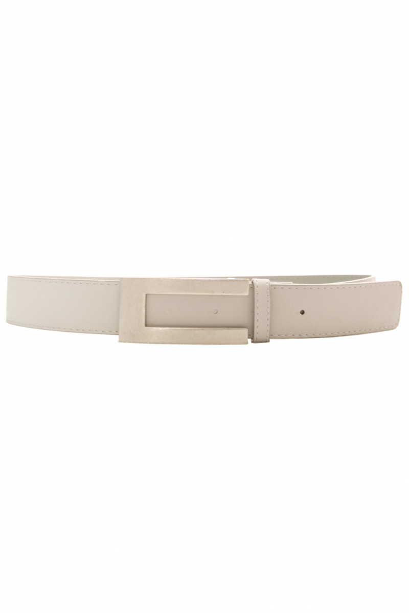 Gray PVC belt with silver buckle. SG0731 - 1