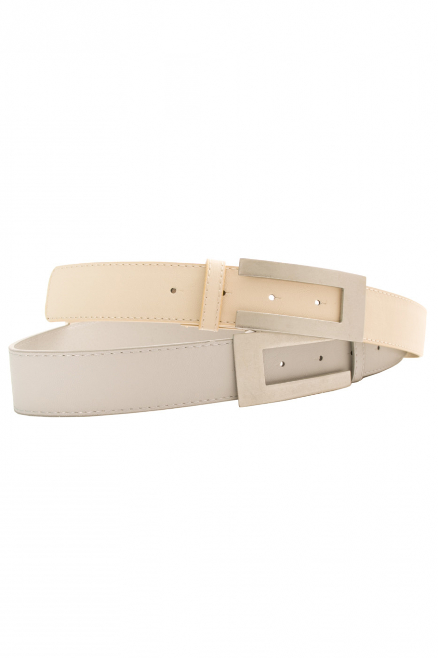 Grijze PVC riem met zilveren gesp. SG0731 - 2