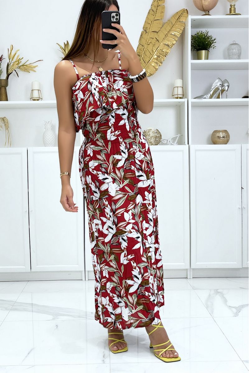Long beige satin dress with flared wrap-over collar - 3 Long beige satin dress with flared wrap-over collar - 3