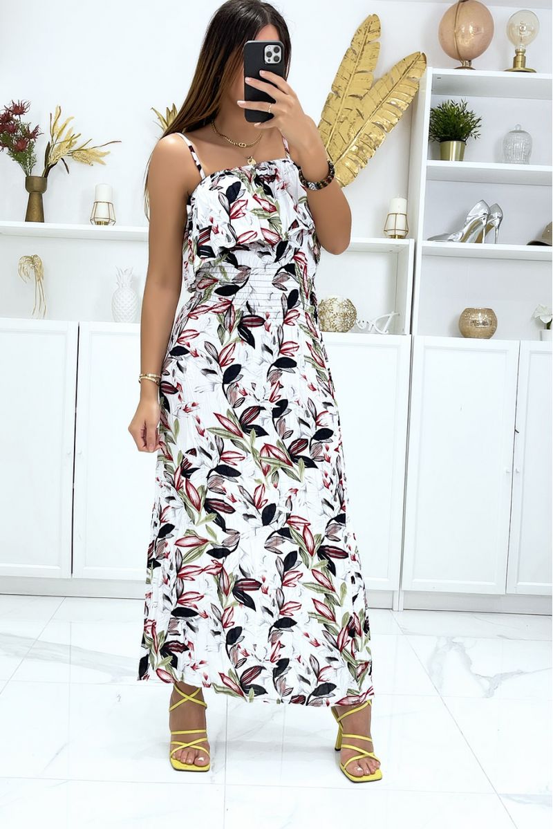 Long beige satin dress with flared wrap-over collar - 2 Long beige satin dress with flared wrap-over collar - 2