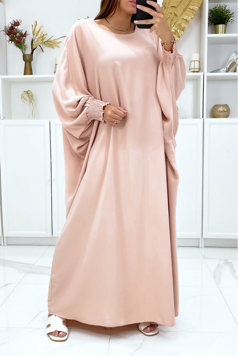 Lange, zeer losse roze abaya met elastische mouwen - 2 Lange, zeer losse roze abaya met elastische mouwen - 2