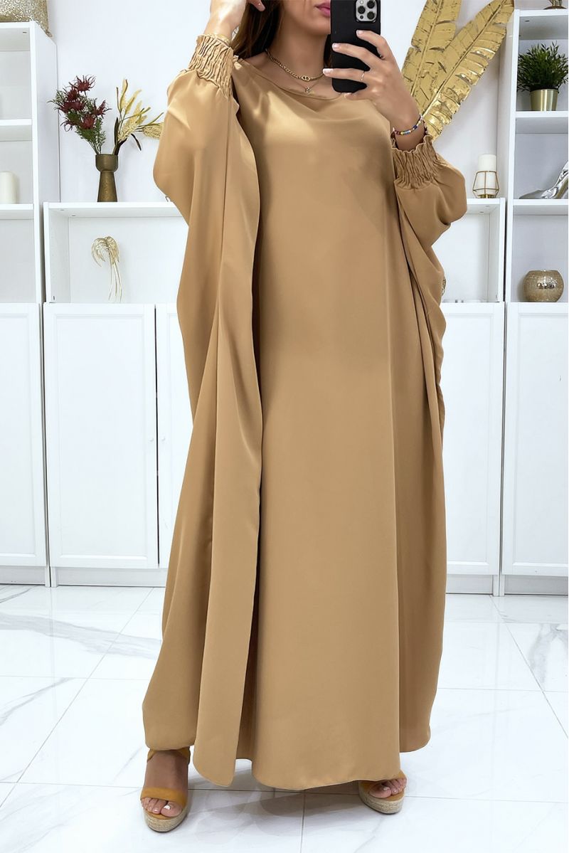 Longue abaya camel très ample avec élastique aux manches - 4 Longue abaya camel très ample avec élastique aux manches - 4