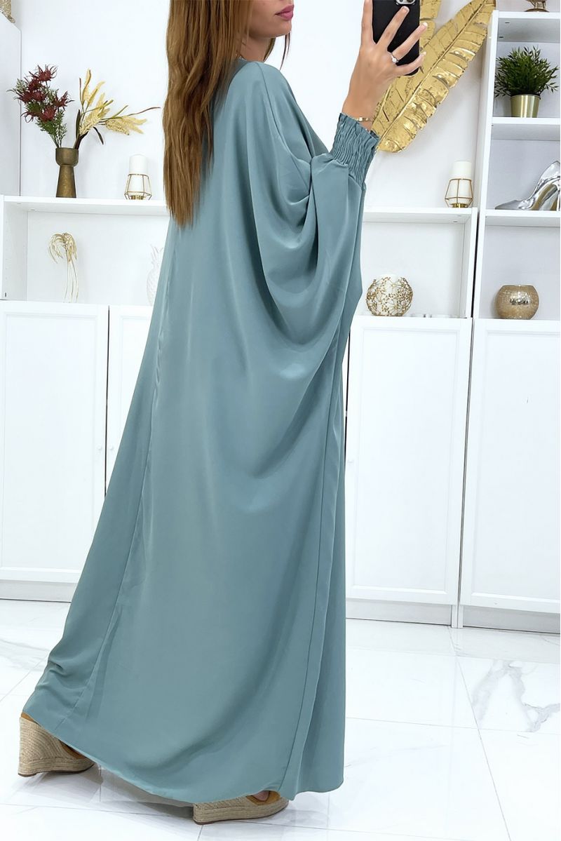 LoLLue abaya vert d'eau très ample avec élastique aux manches - 1 LoLLue abaya vert d'eau très ample avec élastique aux manches - 1