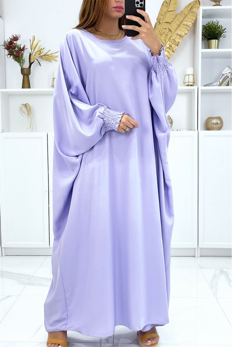 Longue abaya lilas très ample avec élastique aux manches - 3 Longue abaya lilas très ample avec élastique aux manches - 3