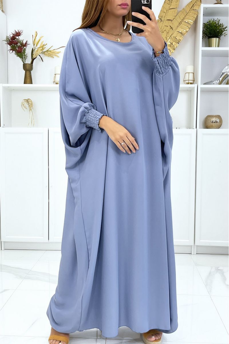Longue abaya bleu très ample avec élastique aux manches . - 3 Longue abaya bleu très ample avec élastique aux manches . - 3