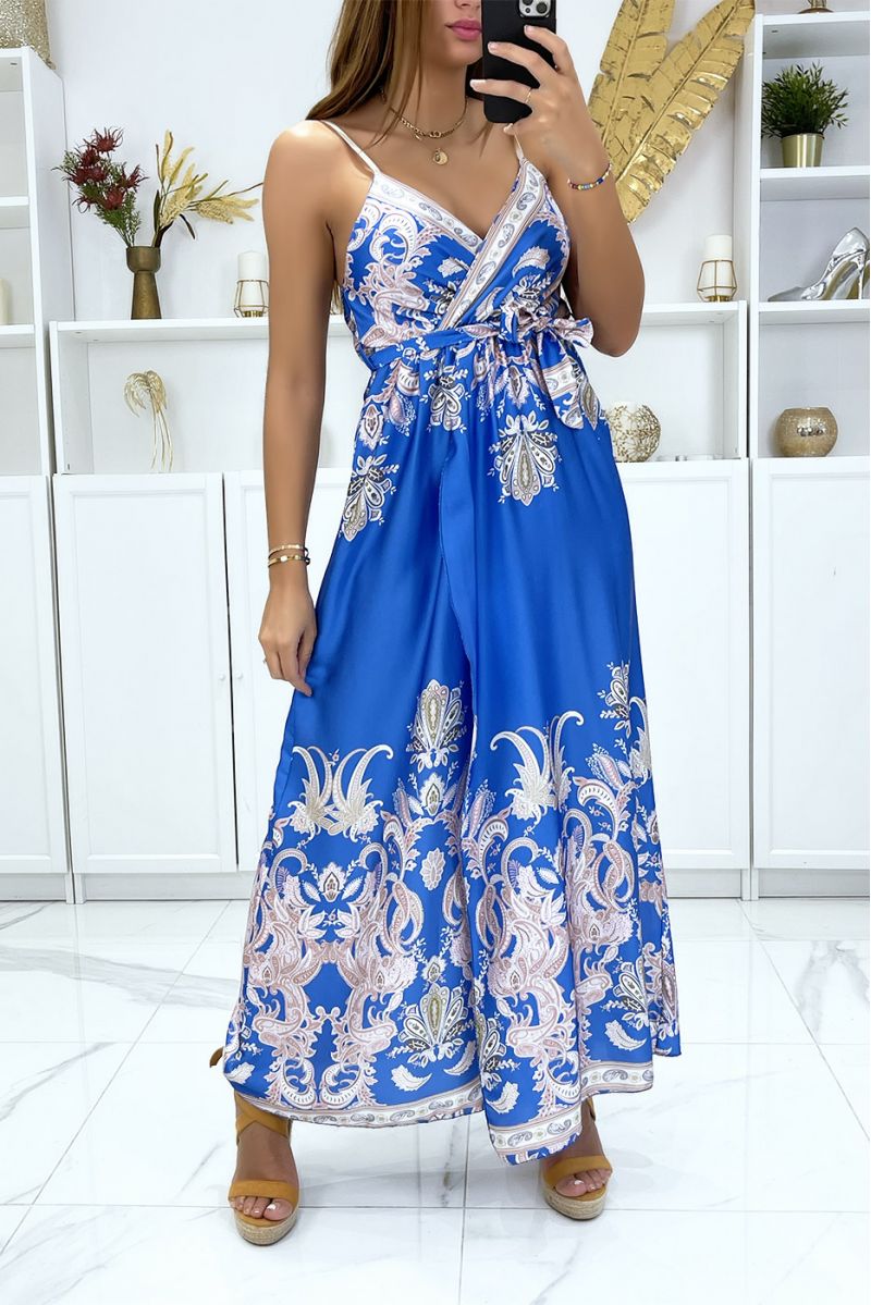 Long wrap dress and removable with sublime royal pattern - 3