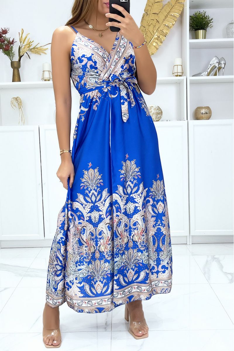 Long wrap dress and removable with sublime royal pattern - 2