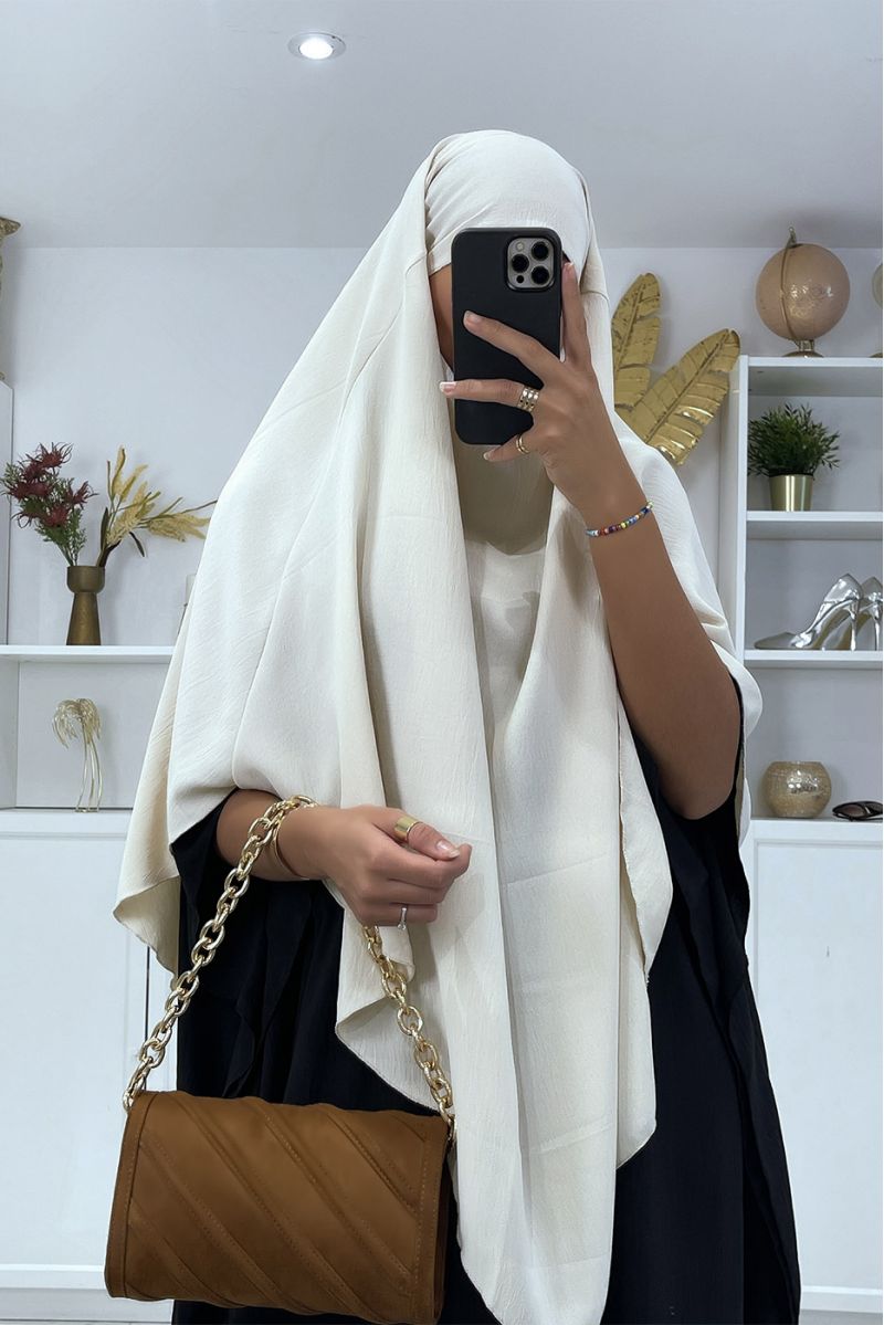 Foulard beige très large - 1
