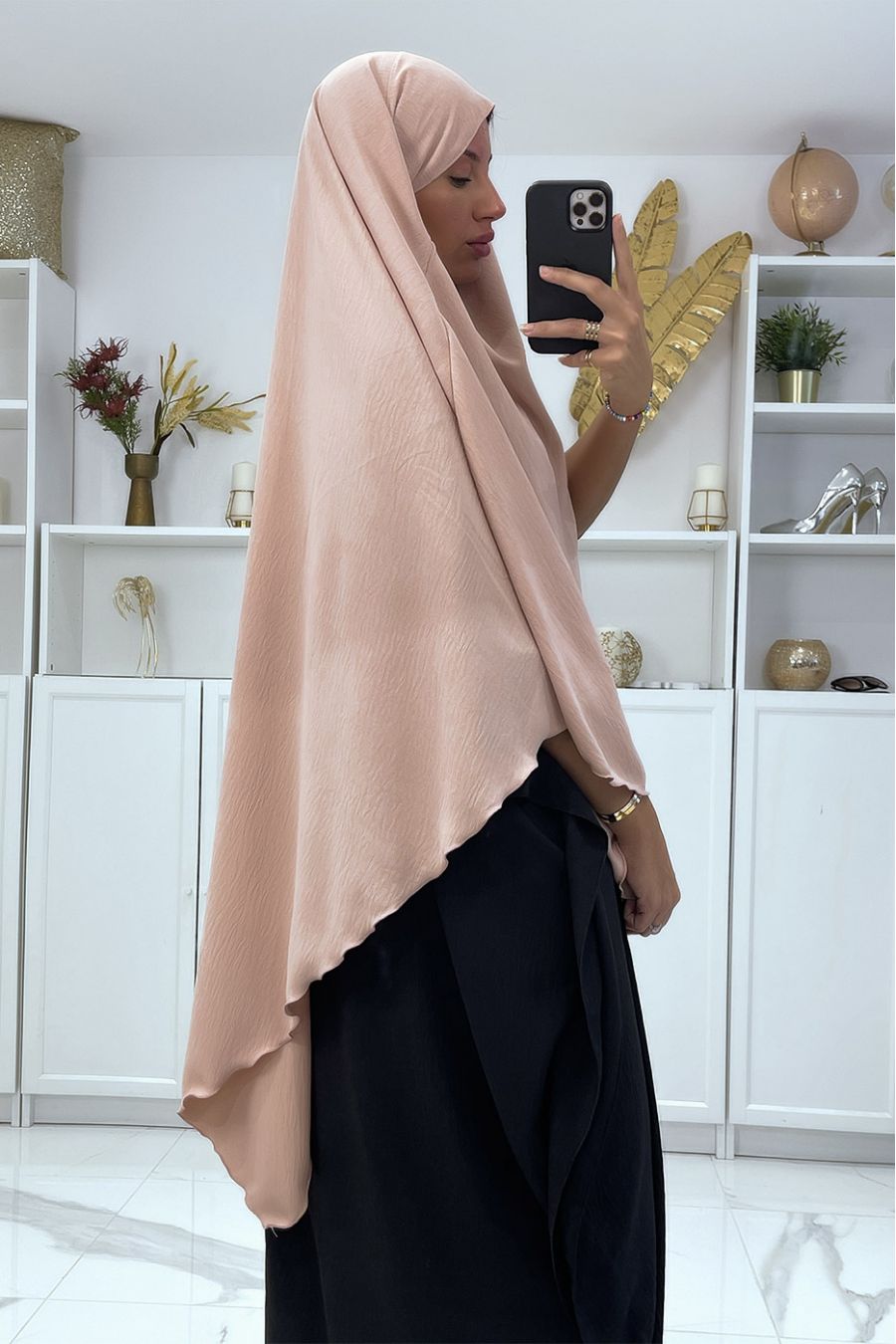 Very wide pink scarf - 3