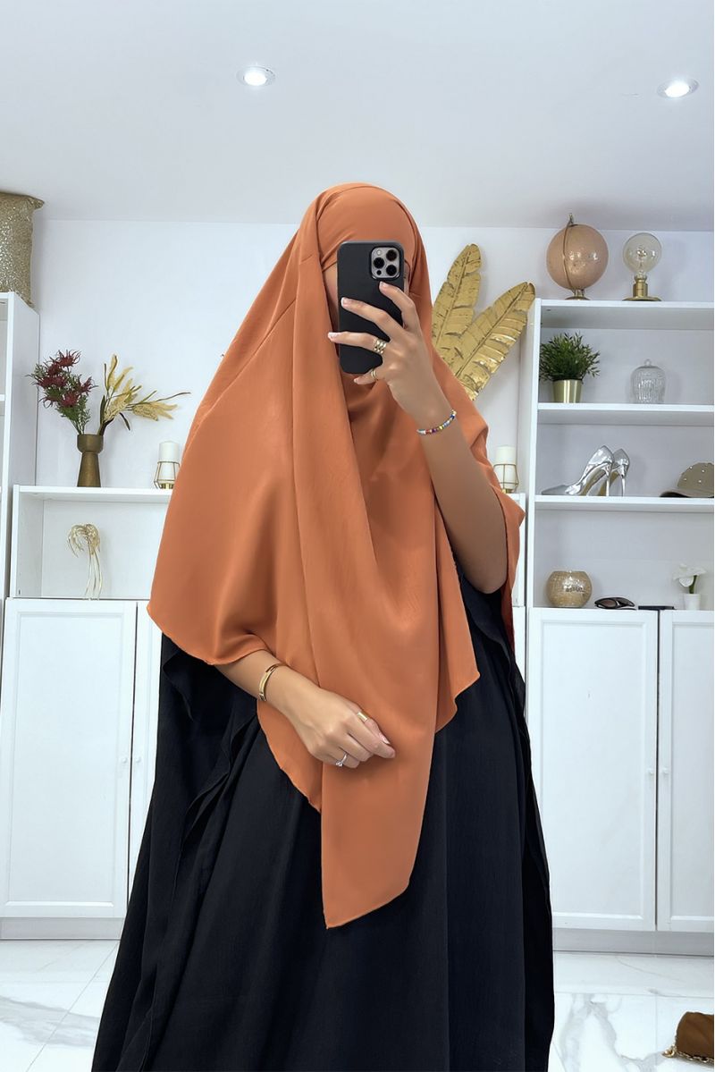 Very large cognac scarf - 1