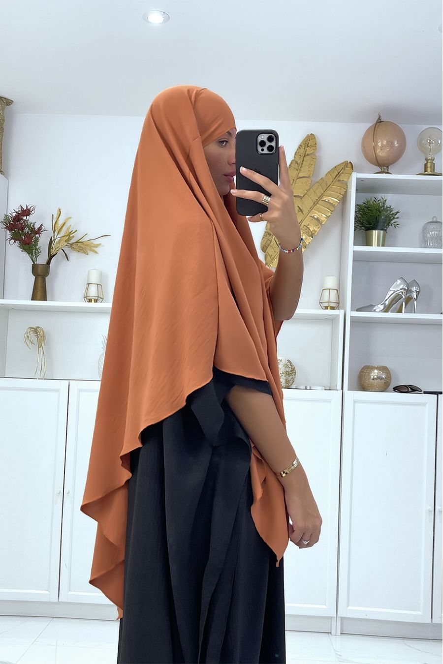Very large cognac scarf - 2