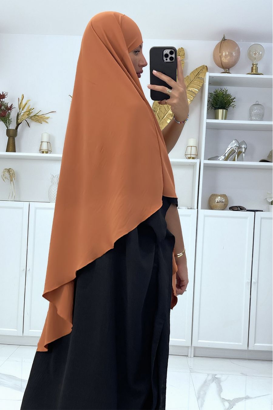 Foulard cognac très large - 3