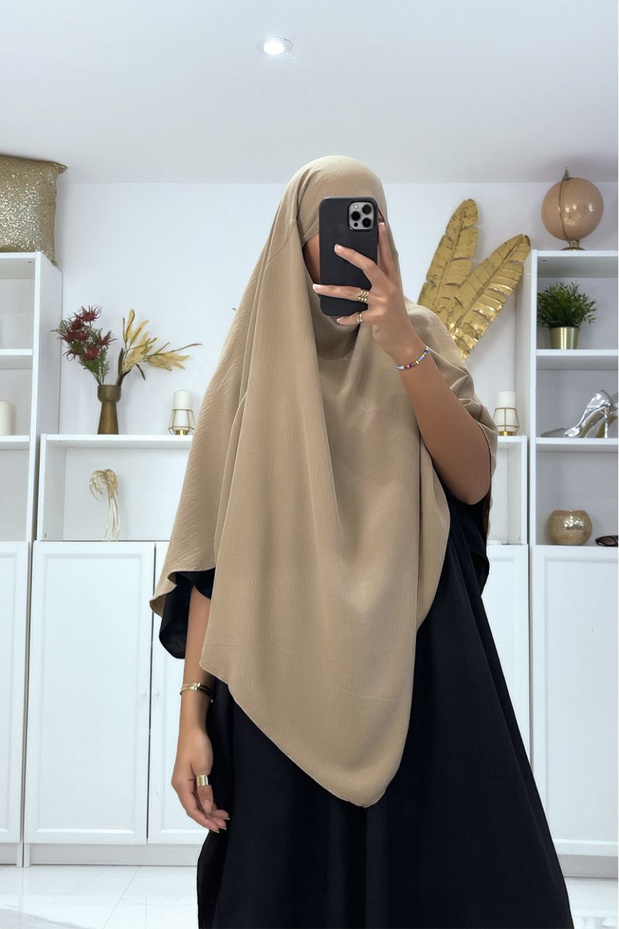 Foulard camel très large - 2