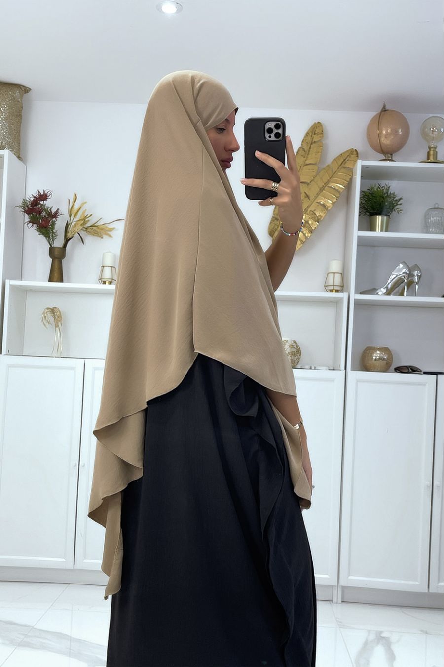 Very wide camel scarf - 3